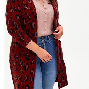 Torrid size 2 leopard brushed sweater cardigan New